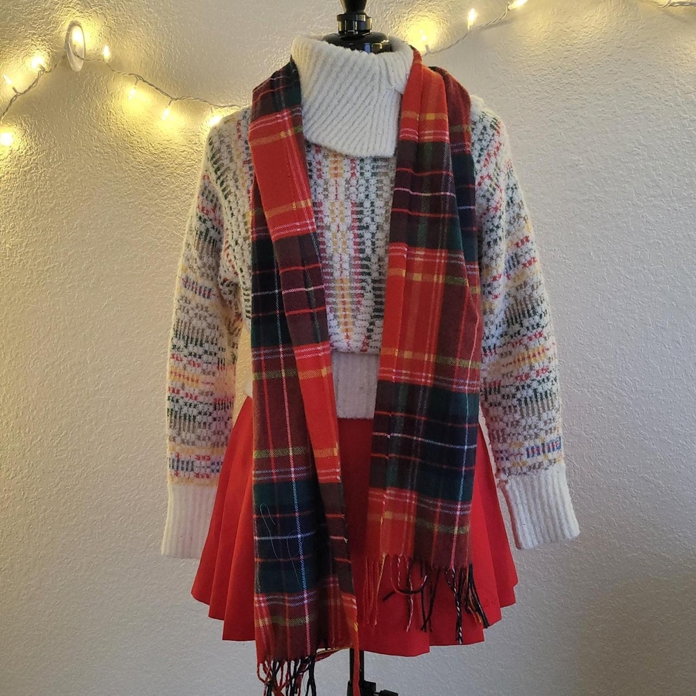 Cherry Red Pleated Mini Skirt